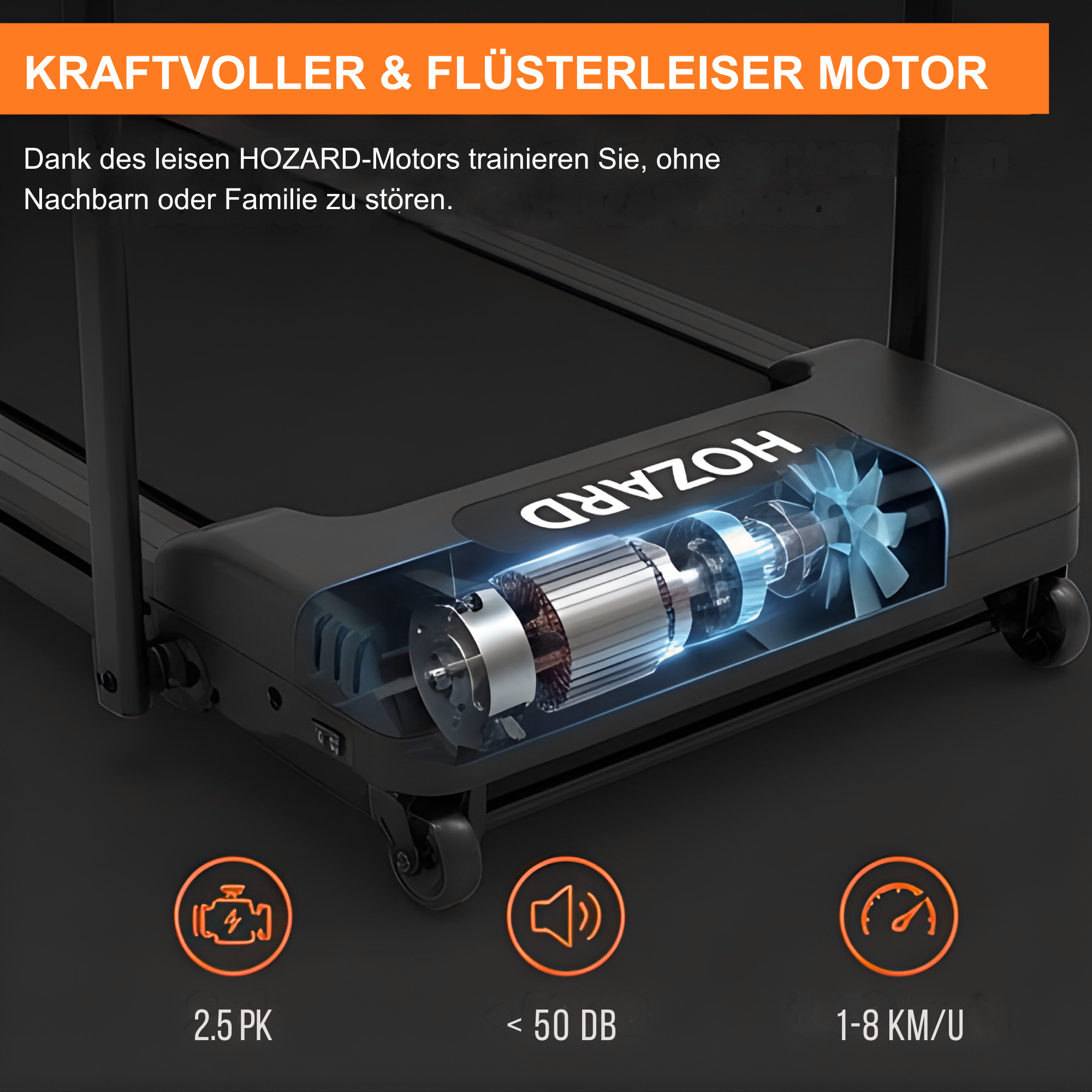 Klappbares Laufband Premium – Walking Pad - Laufband mit 7 % Steigung – 8 km/h