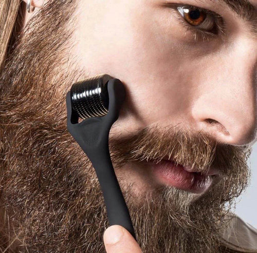 Bartwuchs Set mit Dermaroller – Beard Growth Kit – 5-teiliges Pflege-Geschenkset