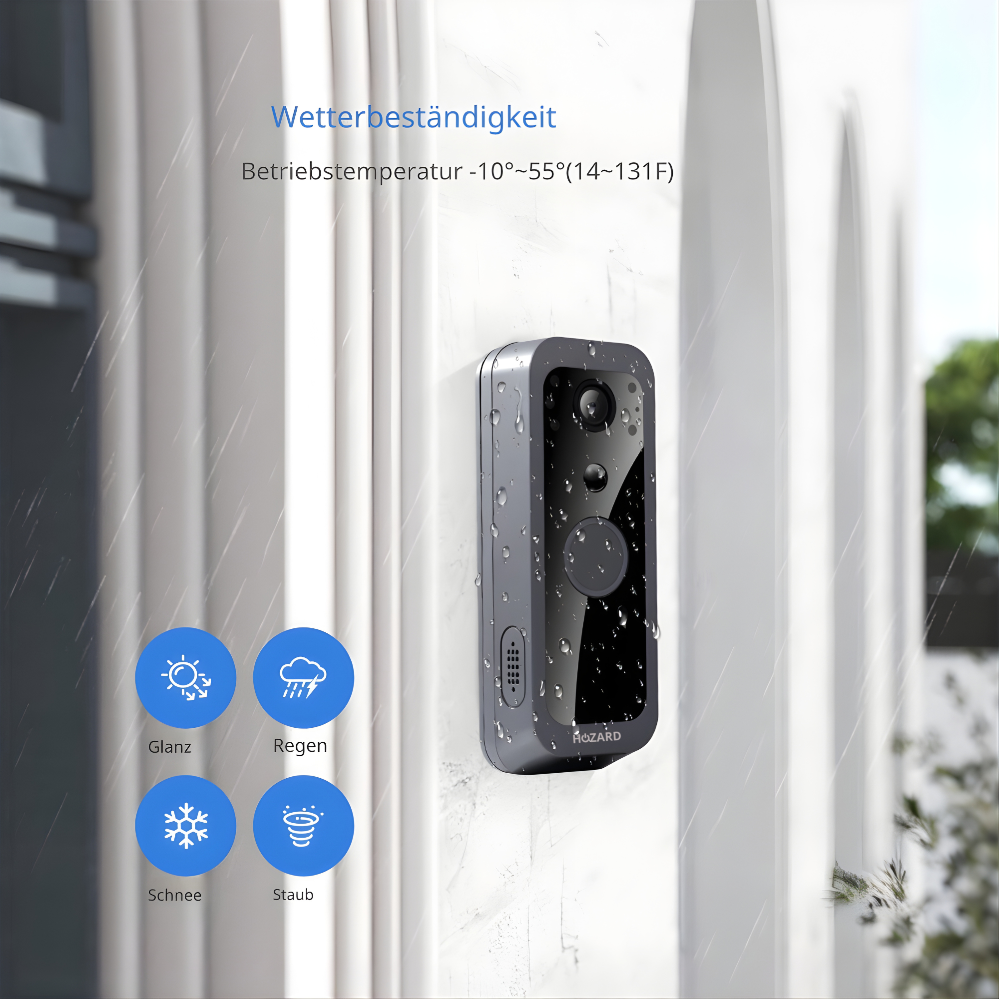 Türklingel mit Kamera und Monitor 32GB – WLAN + APP – Video-Türklingel – 5-Zoll-IPS-Display