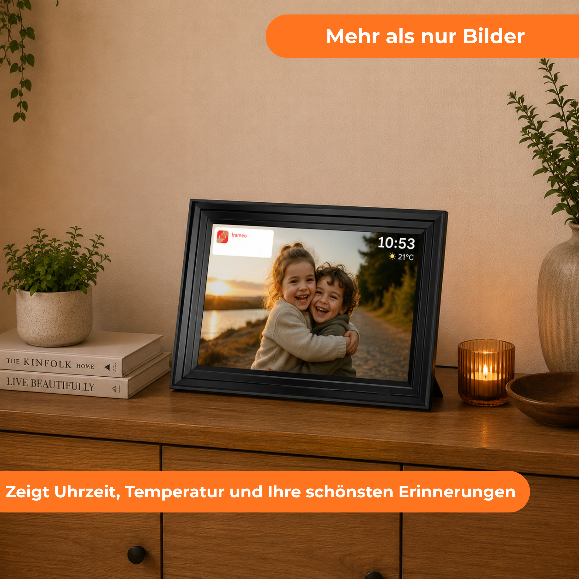 Digitaler Bilderrahmen 32GB – WiFi + Frameo App – Fotorahmen – 10,1 Zoll – IPS Touchscreen