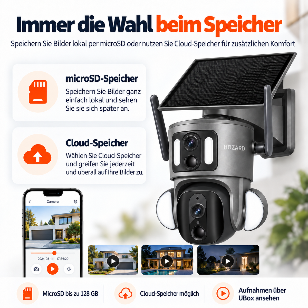 4G Überwachungskamera – 2K + 2K Dual-Lens PTZ – IP65 Solar – 15.600 mAh