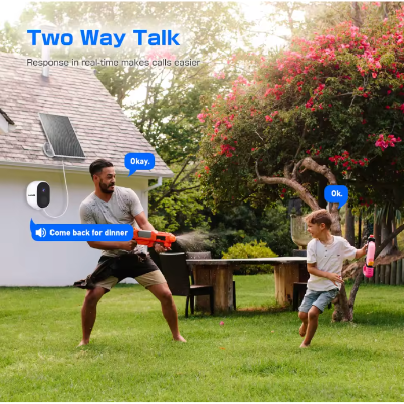 2K Überwachungskamera außen – Kabellose Akku Video Kamera – IP65