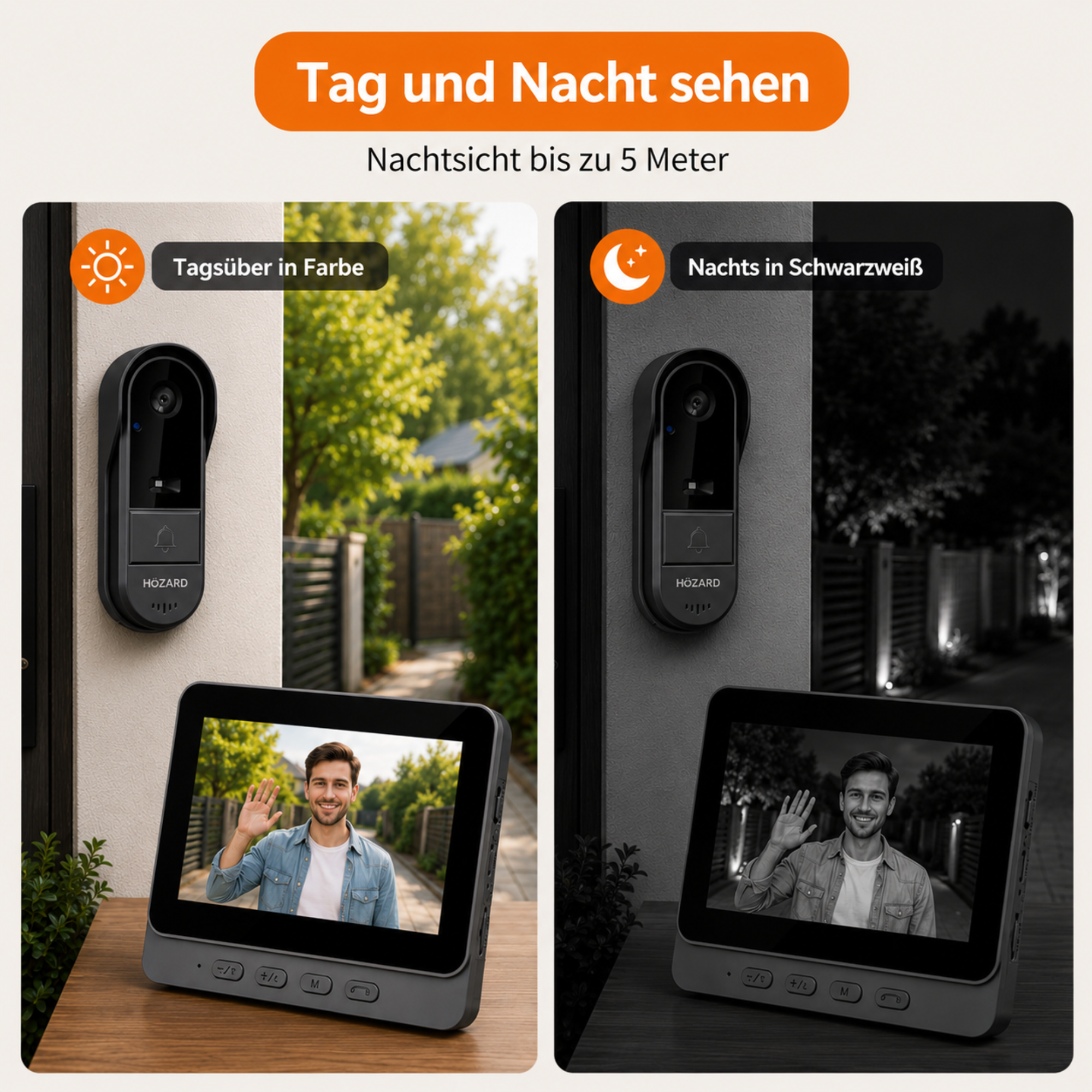 Türklingel mit Kamera und Monitor – Video Türklingel - 4,3 IPS Bildschirm