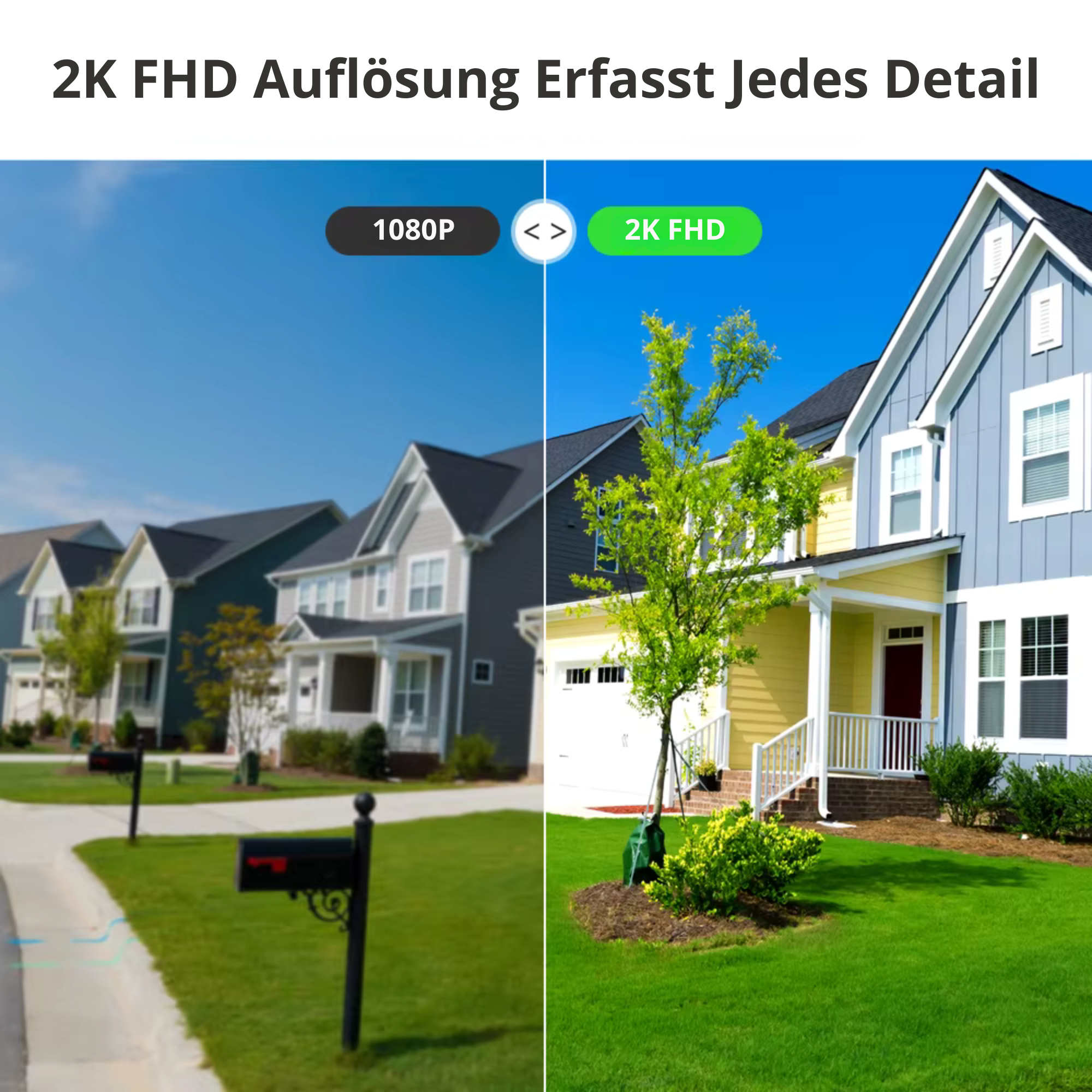 2K Akku Überwachungskamera außen – Kabellose WLAN Video Kamera - Inkl.32GB SD