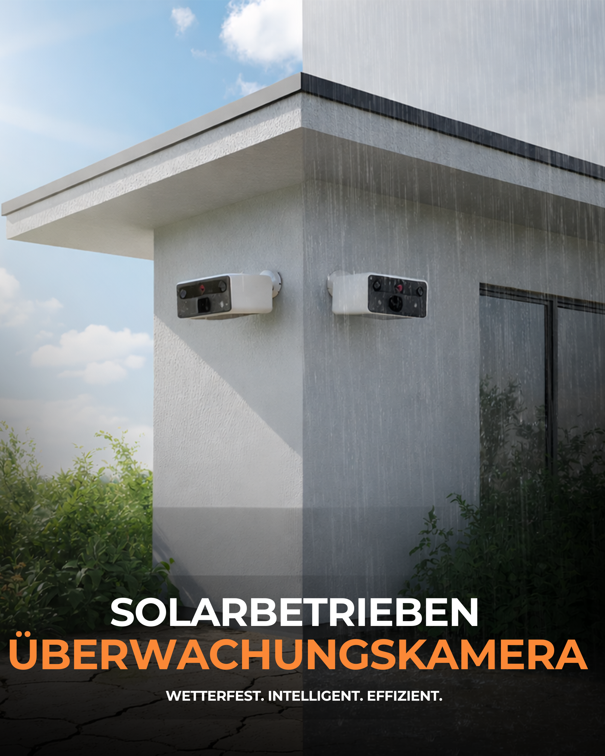 2K Außenkamera mit Nachtsicht – Drahtlose FHD Solar-Überwachungskamera – IP66 – WLAN mit App – inkl. 32GB