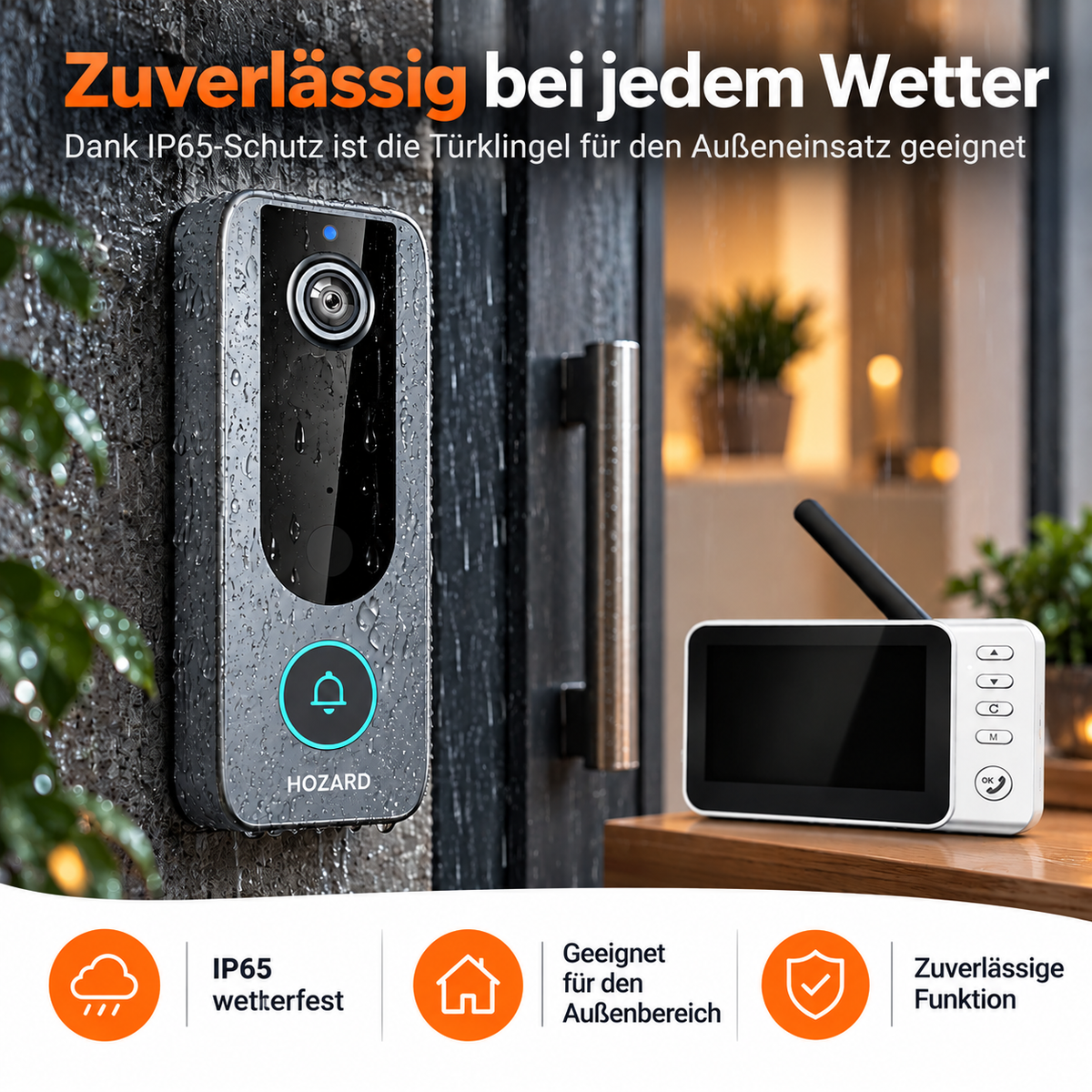 Türklingel mit Kamera + Monitor - 4,5-Zoll-Display