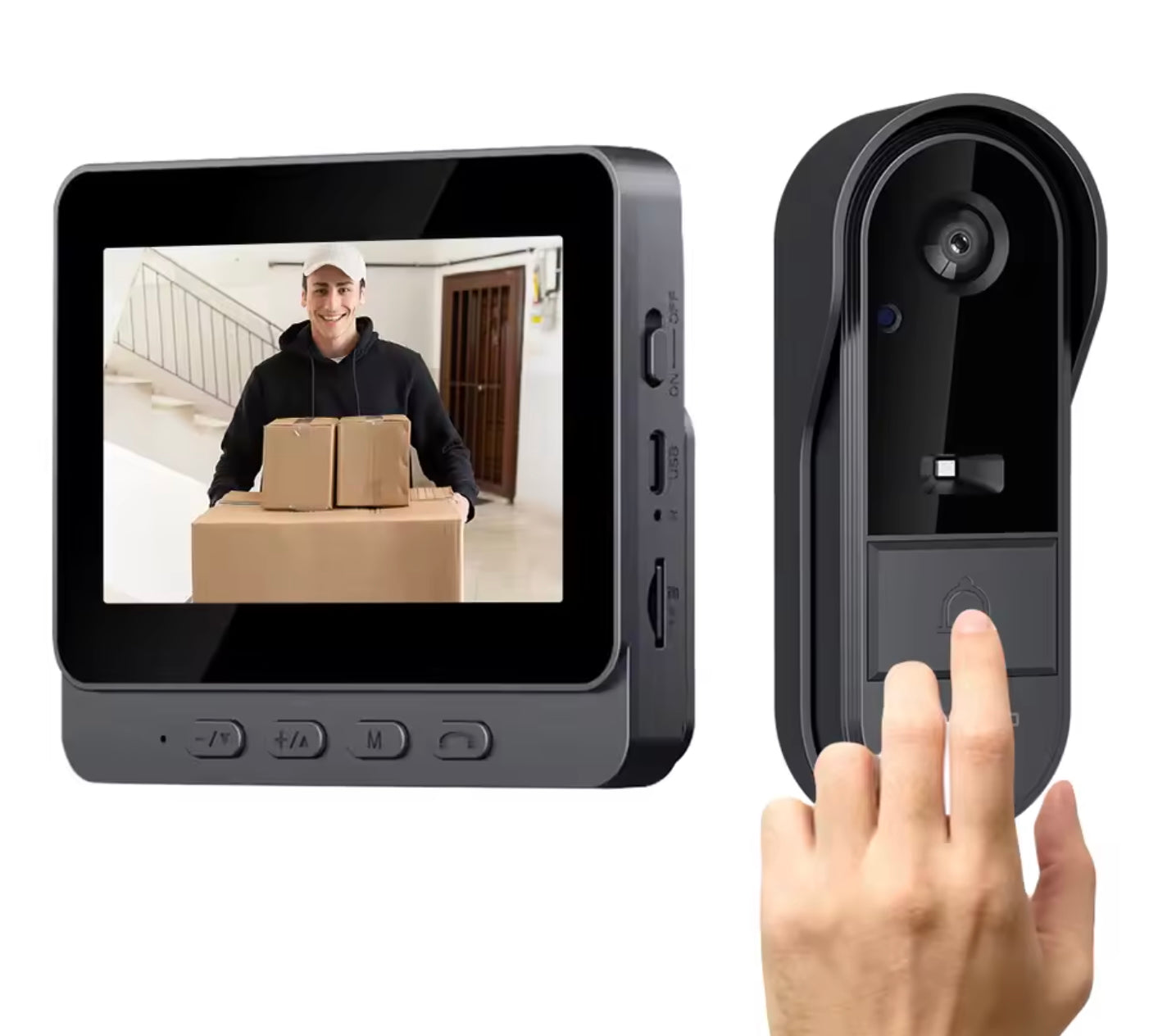 Türklingel mit Kamera – Video-Türklingel - WiFi 4,3 IPS Bildschirm