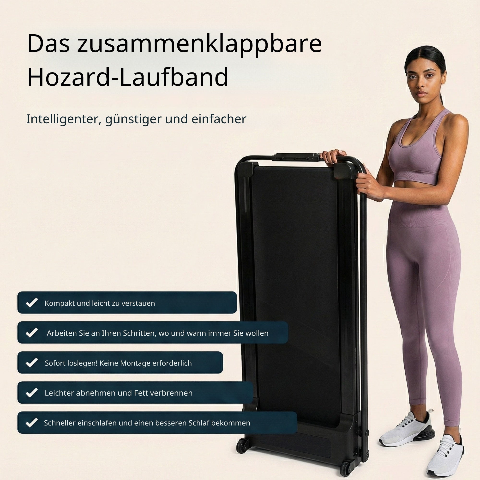 Klappbares Laufband Premium – Walking Pad - Laufband mit 7 % Steigung – 8 km/h