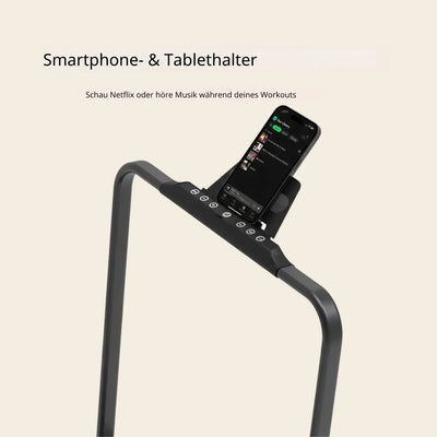 Laufband mit Smartphone- und Tablethalter, Bedienfeld und Musikstreaming-Funktion