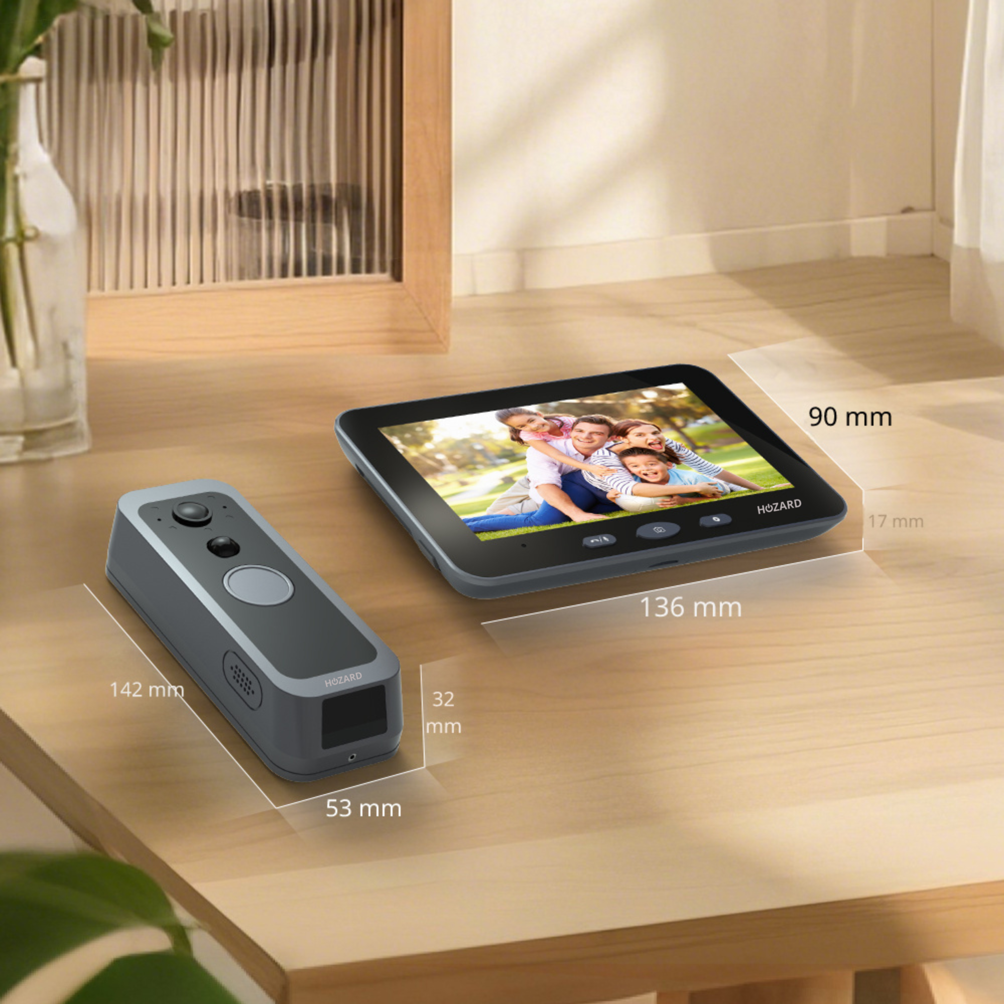 Türklingel mit Kamera und Monitor 32GB – WLAN + APP – Video-Türklingel – 5-Zoll-IPS-Display