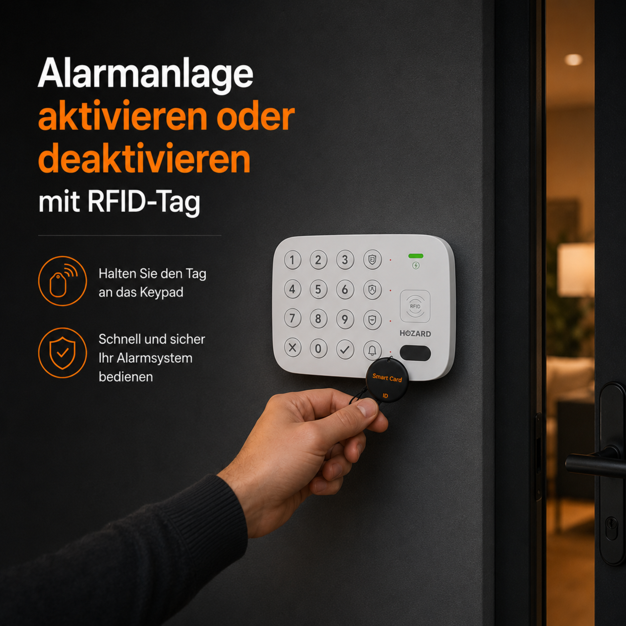 Intelligentes Bedienfeld V2 – Langlebiger Akku – 2 RFID-Tags