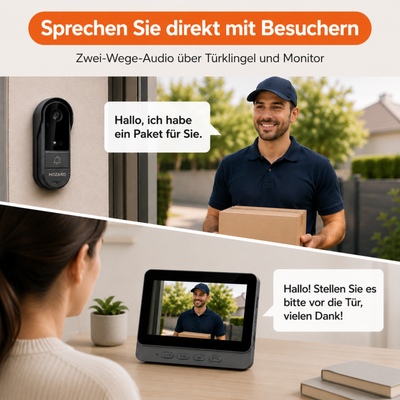 Türklingel mit Kamera und Monitor – Video Türklingel - 4,3 IPS Bildschirm