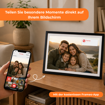 Digitaler Bilderrahmen 32GB – WiFi + Frameo App – Fotorahmen – 15,6 Zoll – IPS Touchscreen
