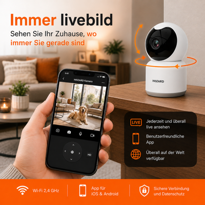 Überwachungskamera – Bewegungserkennung – 1080P – WLAN