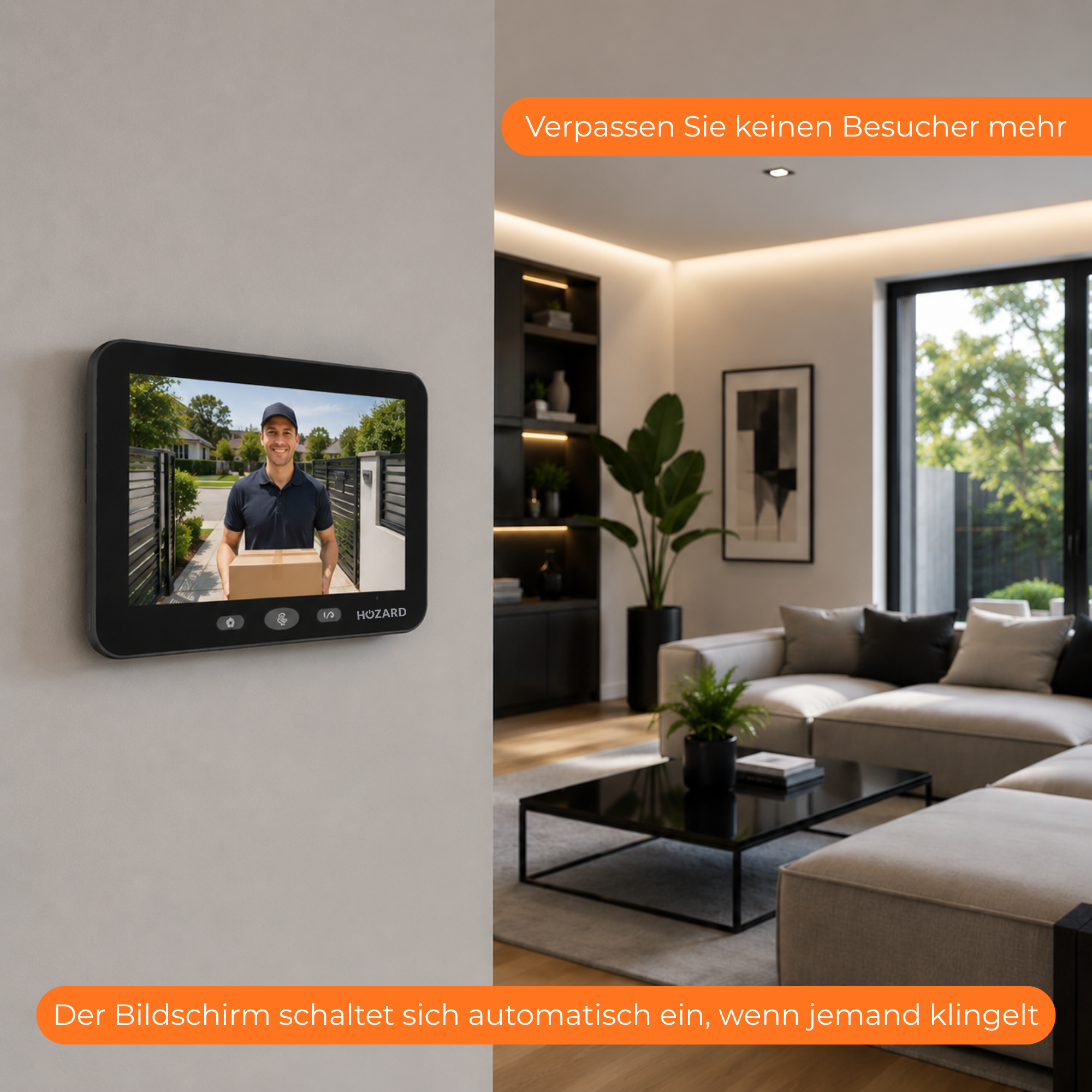 Türklingel mit Kamera und Monitor 32GB – WLAN – 5-Zoll IPS Display