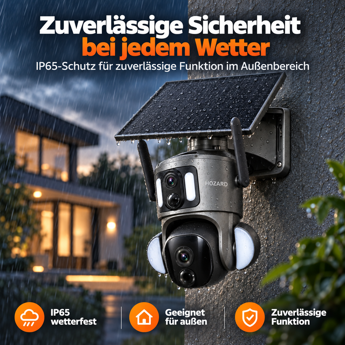 4G Überwachungskamera – 2K + 2K Dual-Lens PTZ – IP65 Solar – 15.600 mAh