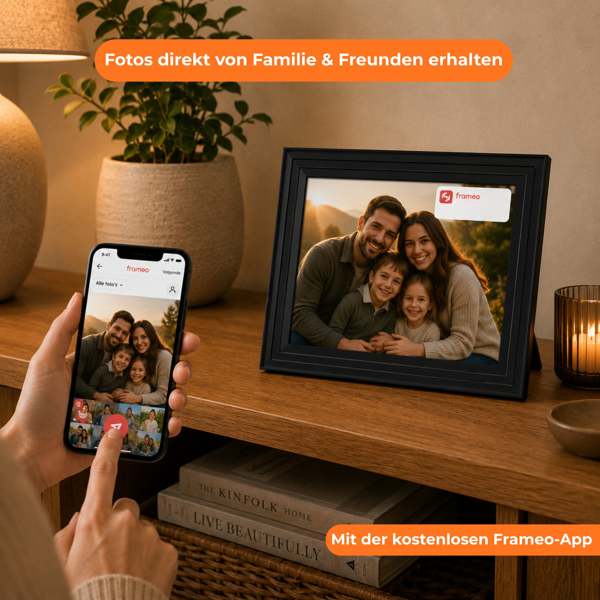 Digitaler Bilderrahmen 32GB – WiFi + Frameo App – Fotorahmen – 10,1 Zoll – IPS Touchscreen