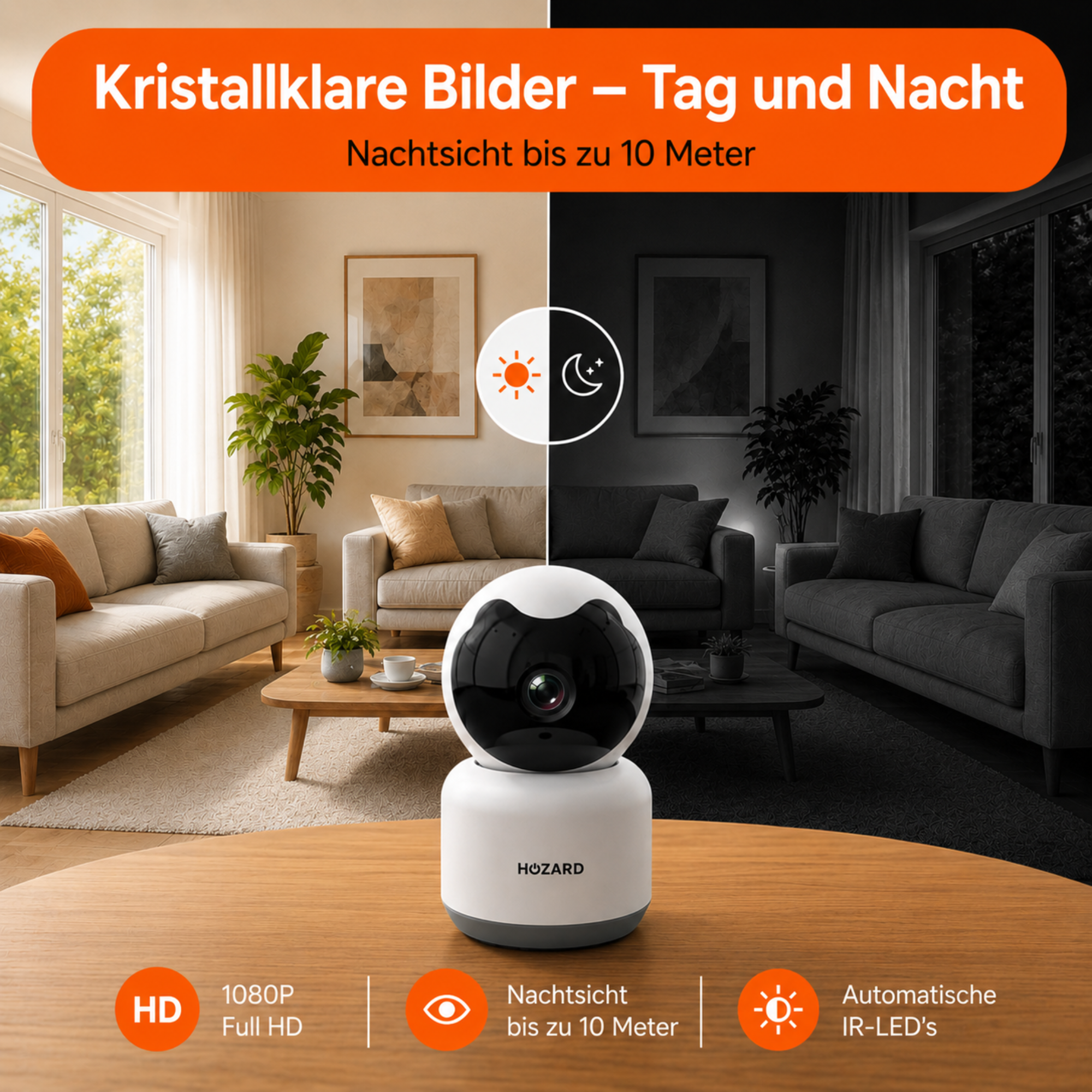 Überwachungskamera – Bewegungserkennung – 1080P – WLAN