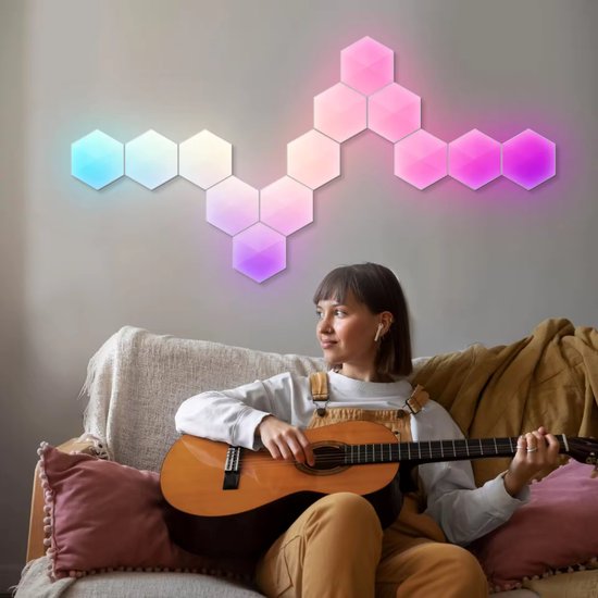 Hexagon LED Lichter App – Innenwandleuchte – RGB LED Beleuchtung – Gaming Zubehör – 6x LED-Panels