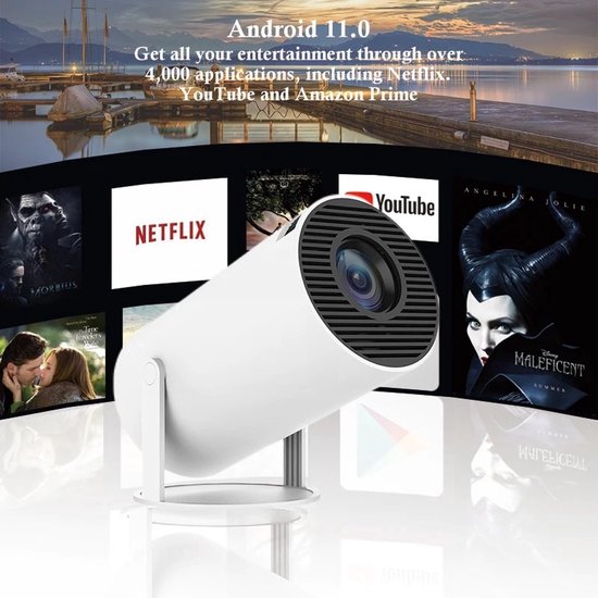 Mini Pro Beamer – 4K Projektor – Android 11.0 & WiFi 6 – Media-Streamer