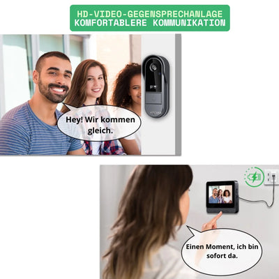 HD-Video-Gegensprechanlage zeigt Besucher auf Bildschirm, einfache Kommunikation, Sicherheitssystem