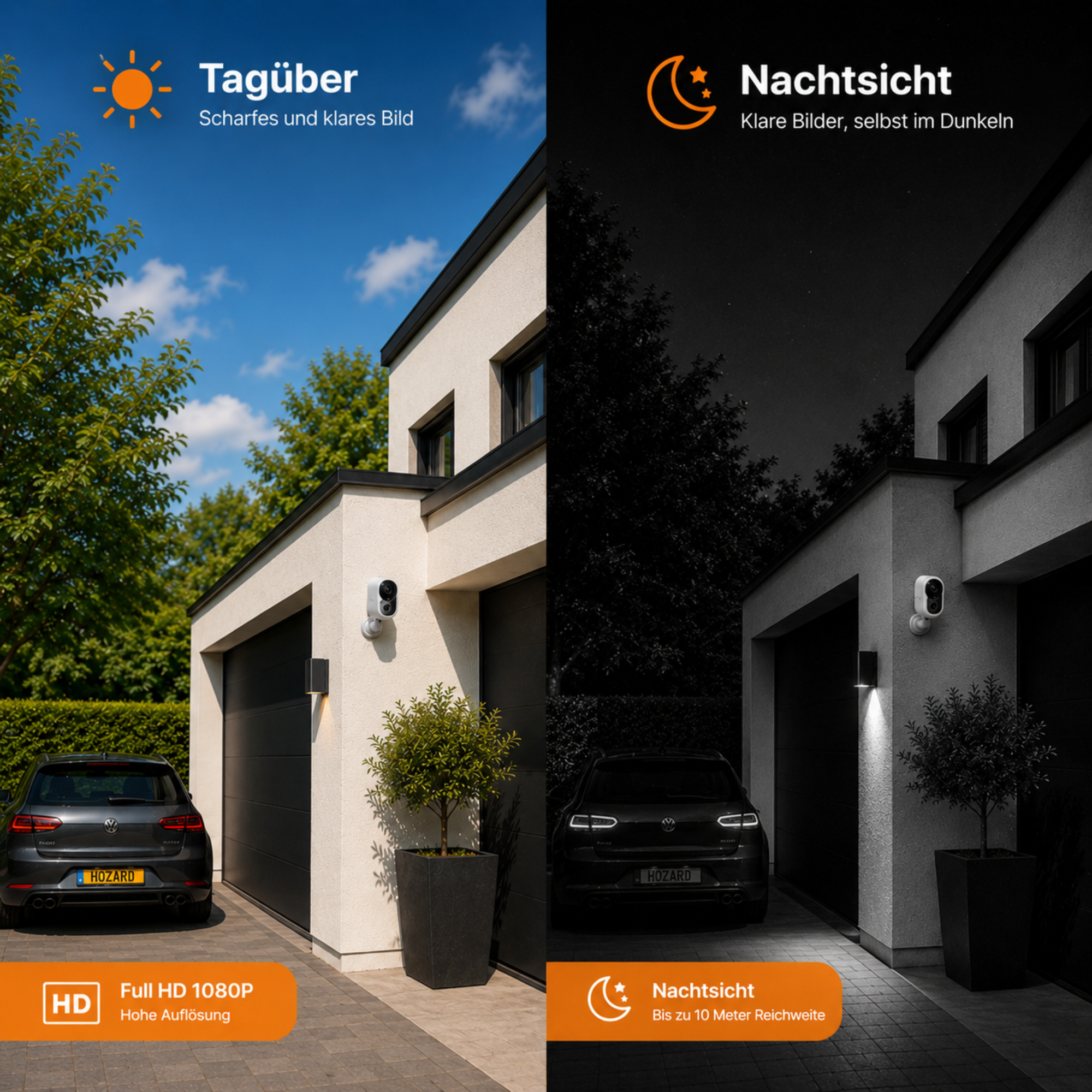 2.5K Überwachungskamera UHD Innen & Außen – Kabellose WLAN-Akkukamera