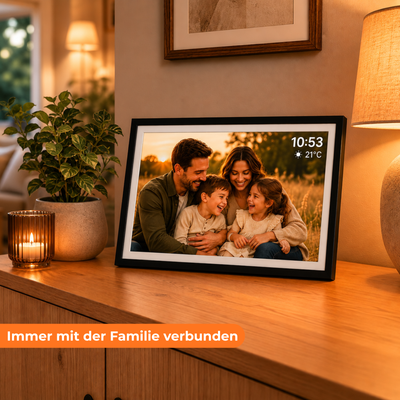 Digitaler Bilderrahmen 32GB – WiFi + Frameo App – Fotorahmen – 15,6 Zoll – IPS Touchscreen