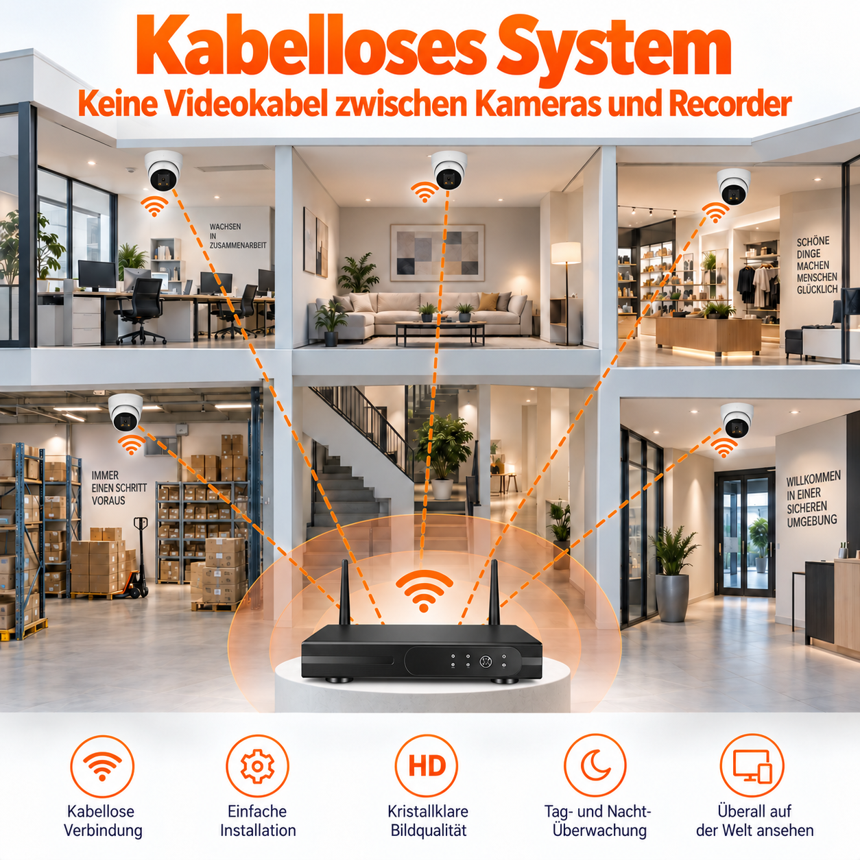 8x 2K Überwachungskamera Set – CCTV– WLAN Überwachungskamera