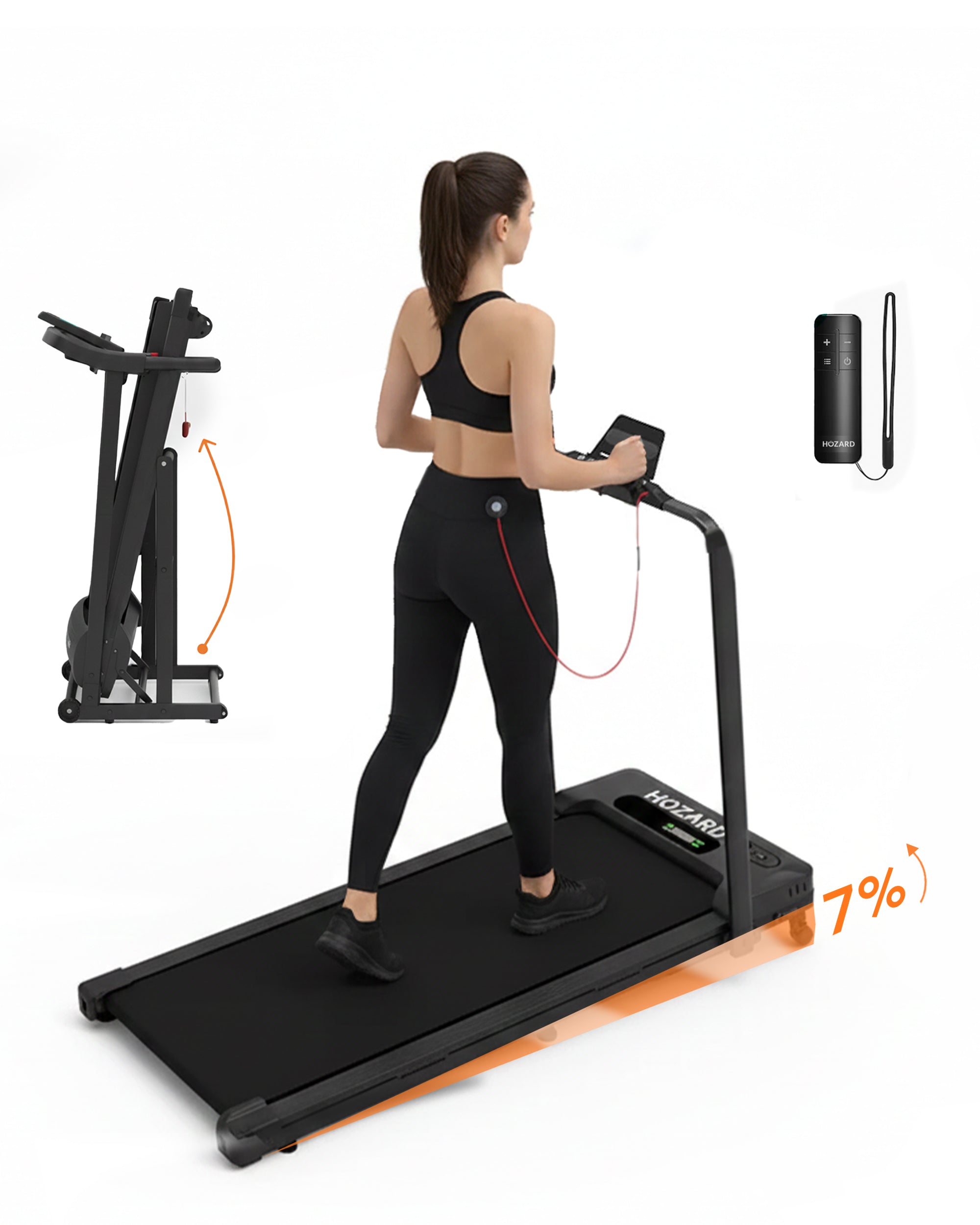 Klappbares Laufband Premium – Walking Pad - Laufband mit 7 % Steigung – 8 km/h