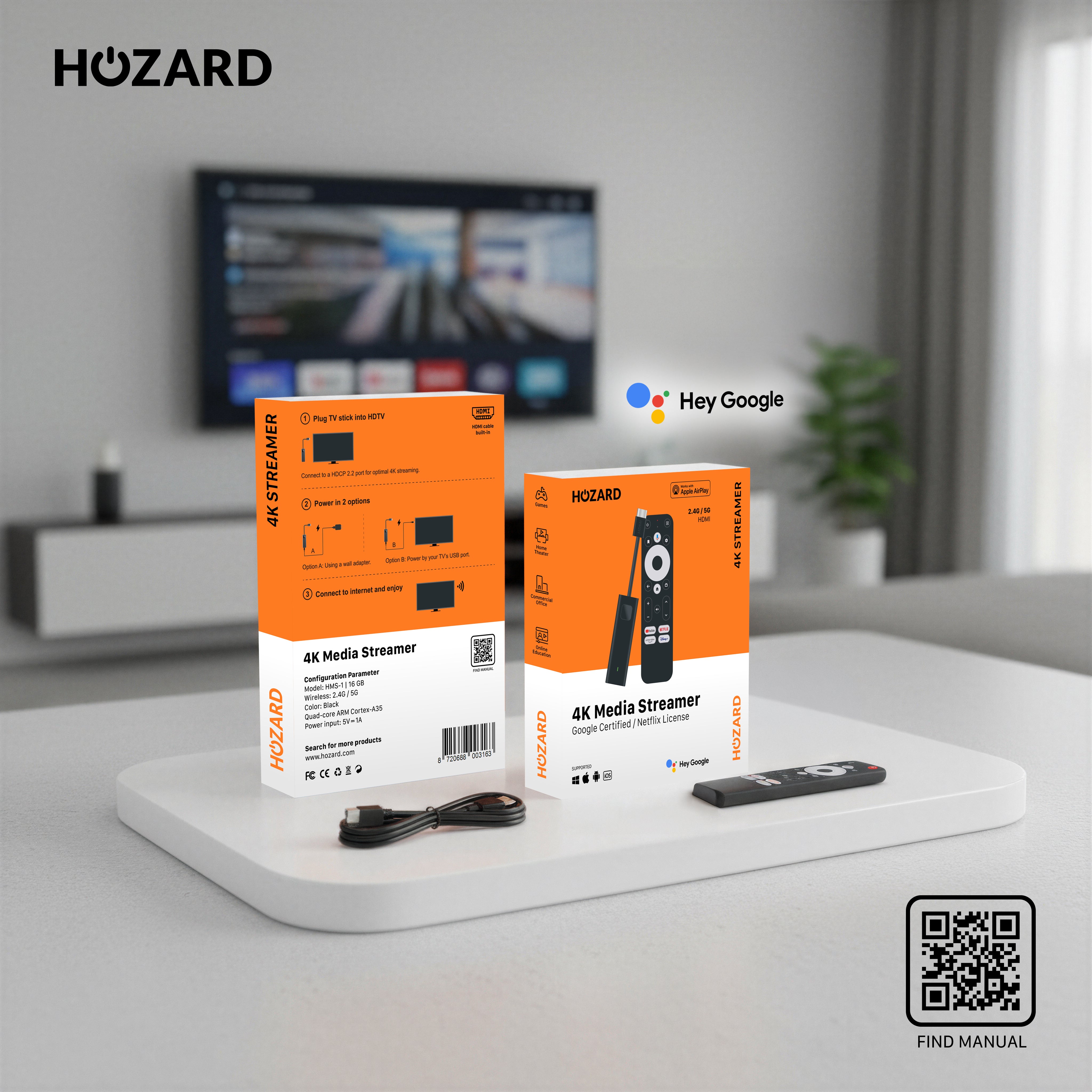 Google TV 4K UHD Media Streamer – Zertifiziert für YouTube & Chromecast built-in™