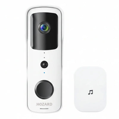Kabellose Video-Türklingel mit Kamera und Ding-Dong Empfänger, modernes Design, weiß