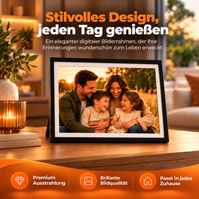Digitaler Bilderrahmen 32GB – WiFi + Frameo App – Fotorahmen – 15,6 Touchscreen