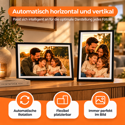 Digitaler Bilderrahmen 32GB – WiFi + Frameo App – Fotorahmen – 15,6 Touchscreen
