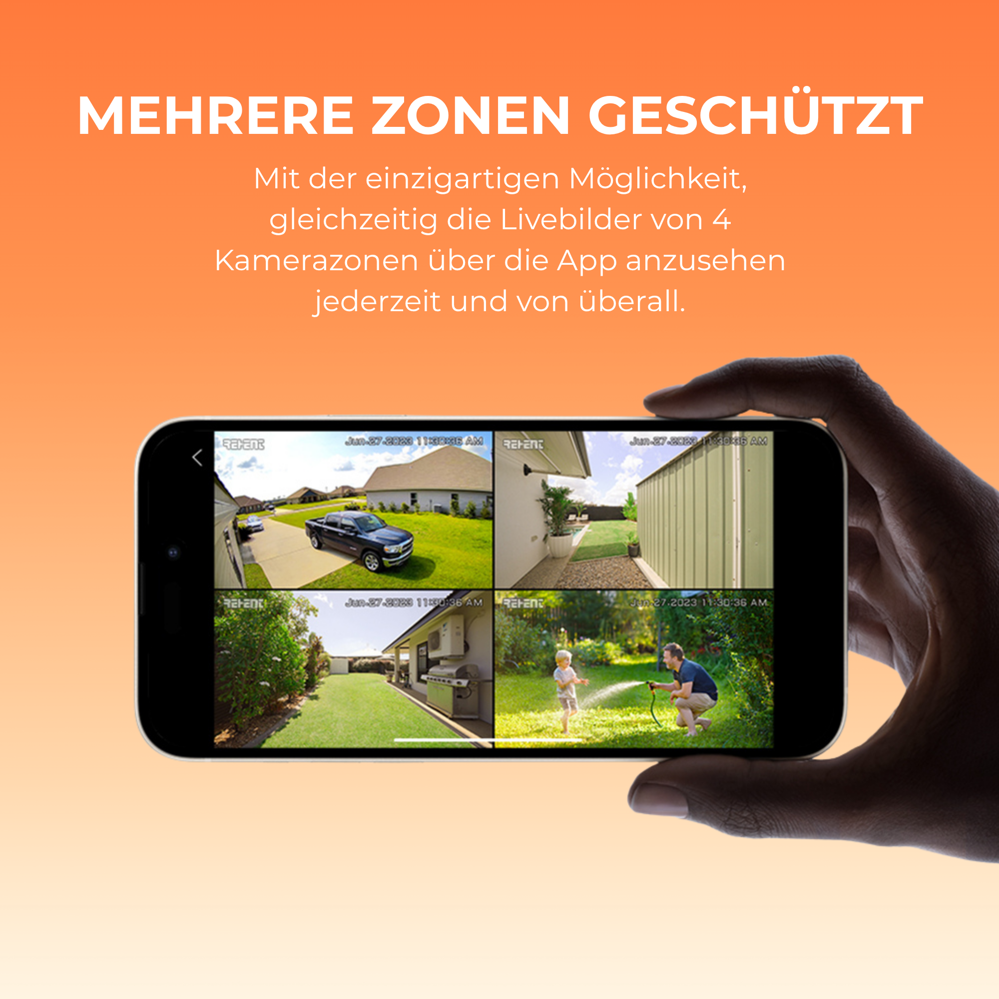 4K UHD 4x Überwachungskamera Draußen – Solar & IP66 + HomeBase 64 GB