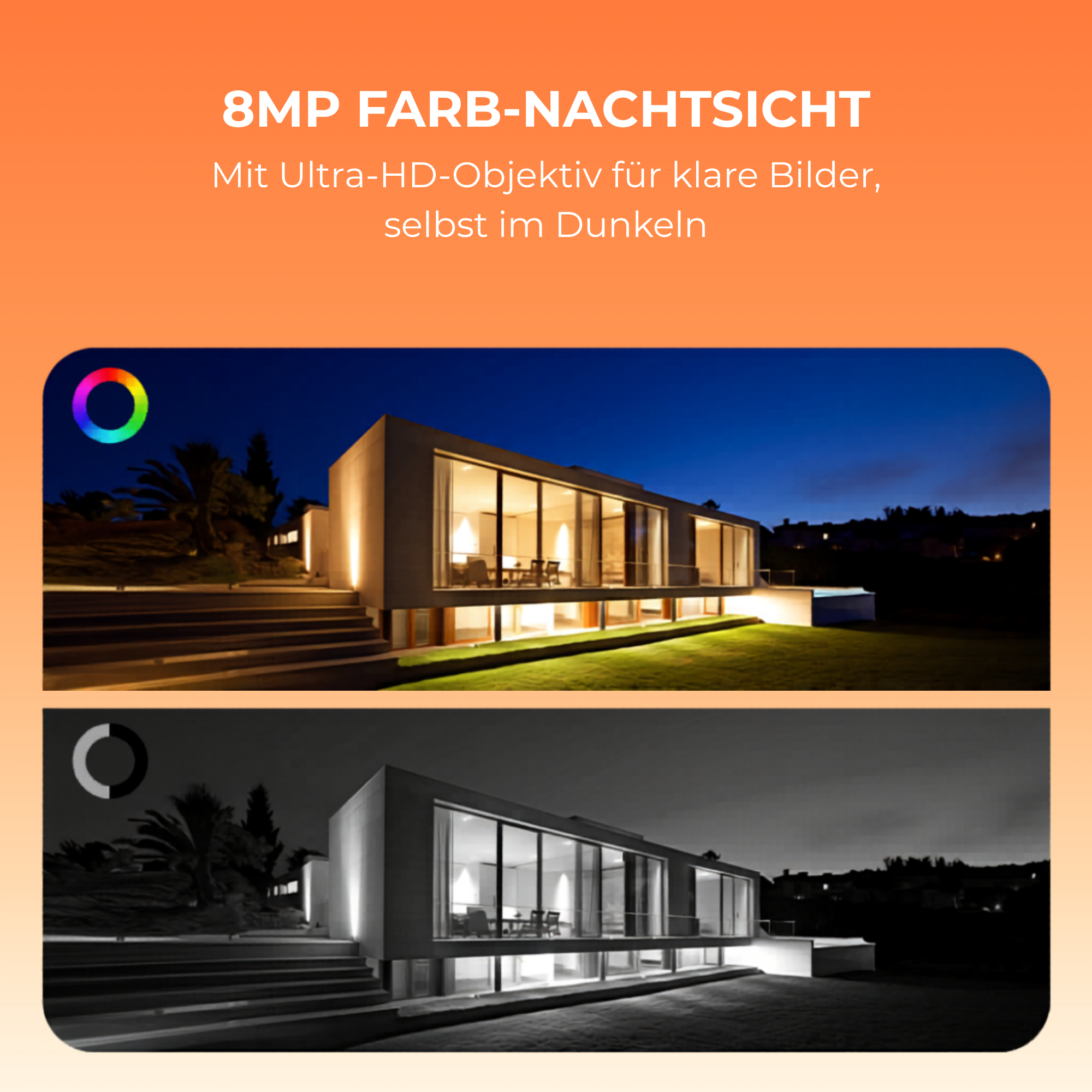 4K UHD 4x Überwachungskamera Draußen – Solar & IP66 + HomeBase 64 GB