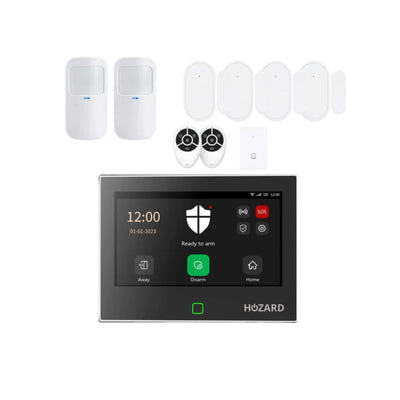 Intelligentes kabelloses Alarmanlagen-Set mit Sensoren, Fernbedienungen und Touch-Display
