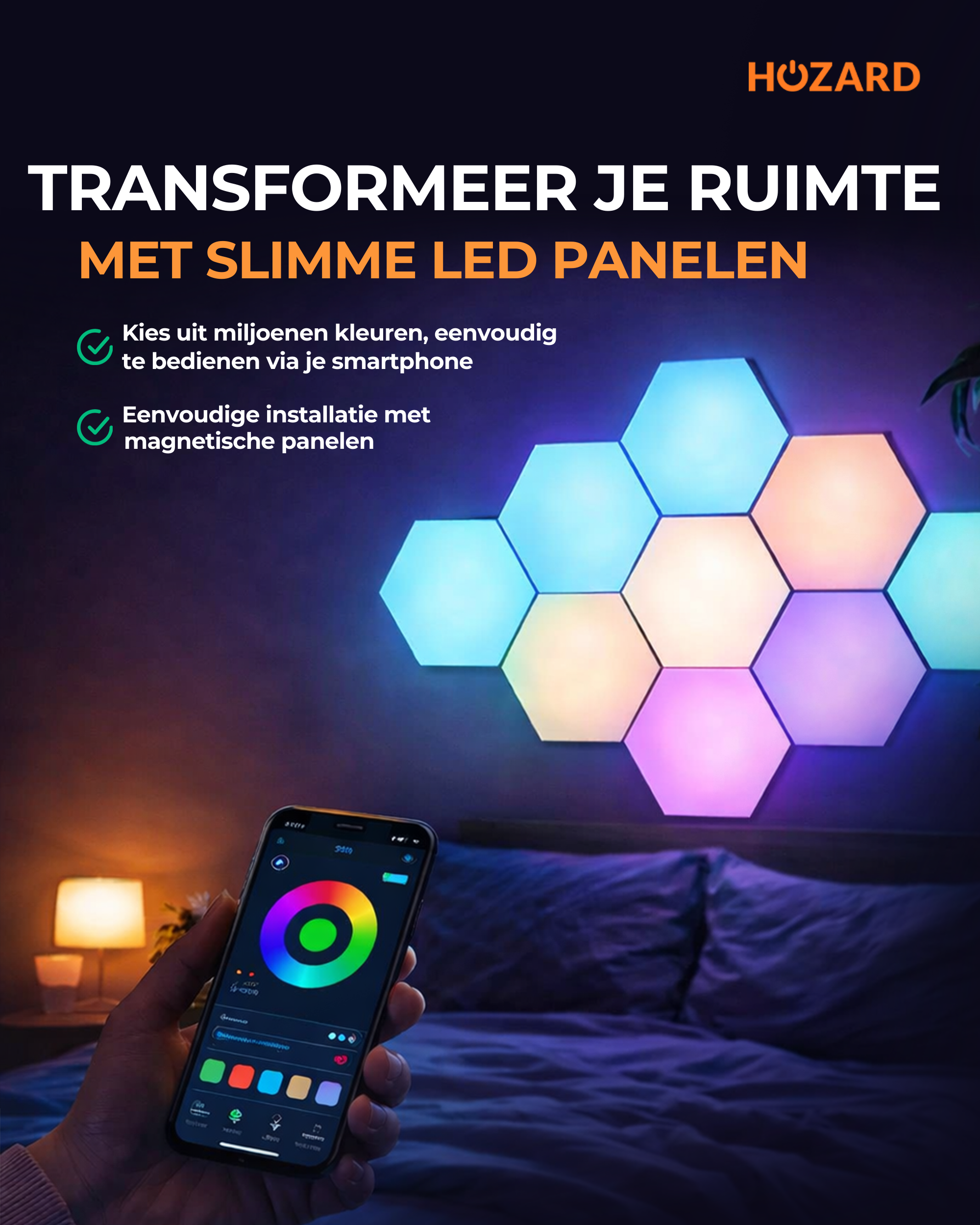 Hexagon LED Lichter App – Innenwandleuchte – RGB LED Beleuchtung – Gaming Zubehör – 6x LED-Panels