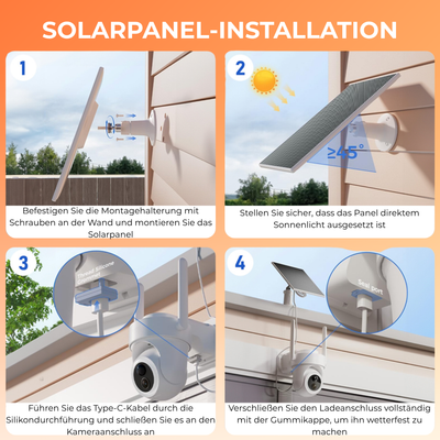 4K UHD 4x Überwachungskamera Draußen – Solar & IP66 + HomeBase 64 GB